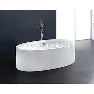 China Manufacture Cheap Freestanding Pure Acrylic Soaking Bathtub Oval shape Modern Bathtub
