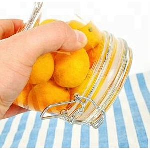 Wholesale 500-1500ml Clear Hermetic Lead-free Glass Jar With Lock Lid For Home Storage