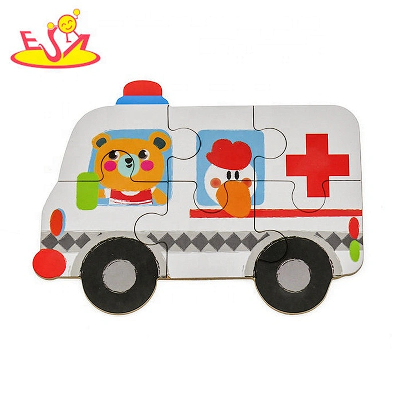 2019 New hottest 6 pattern wooden car jigsaw puzzles for children W14N010
