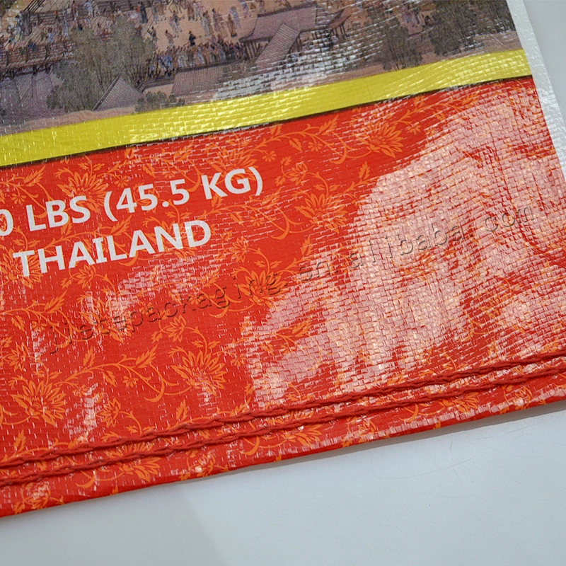 25kg new material bopp laminated and printed Thai jasmine rice packaging bag for grain,bean,flour,feed