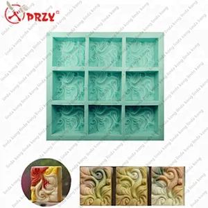 PRZY 9 Cavities Soap Molds big Wave shape handmade soap silicone molds
