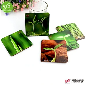 Wholesale blank wood coaster waterproofing square MDF cork coaster
