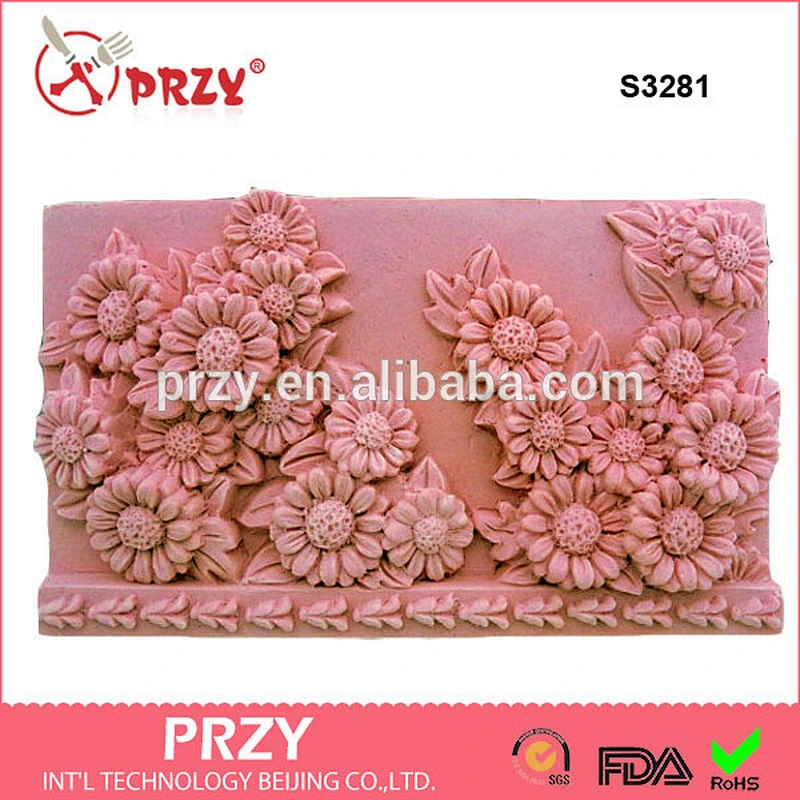 S3281 Eco-friendly Non-toxic food grade sunflower silicone bakeware silicone mold for soap
