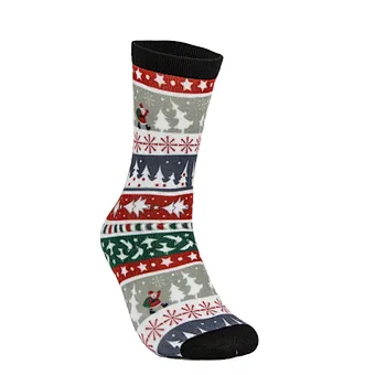Custom High Technique Printing Crew Sock Christmas Style Women Fashion Sock
