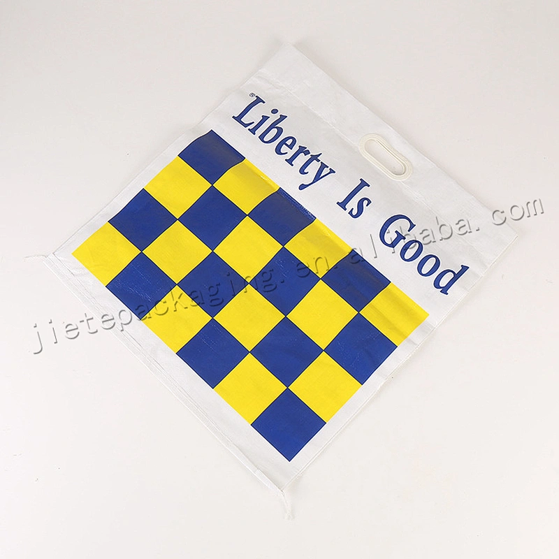 New style plastic laminated pp woven pocket with carry handle