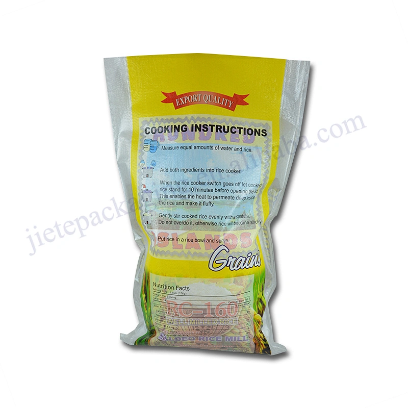 Printing yellow basmati rice 50kg bag pp woven bag with transparent window