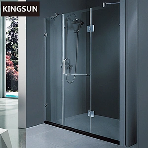 K-3 Bathroom Sanitary Fittings frameless shower folding glass doors with hinge parts