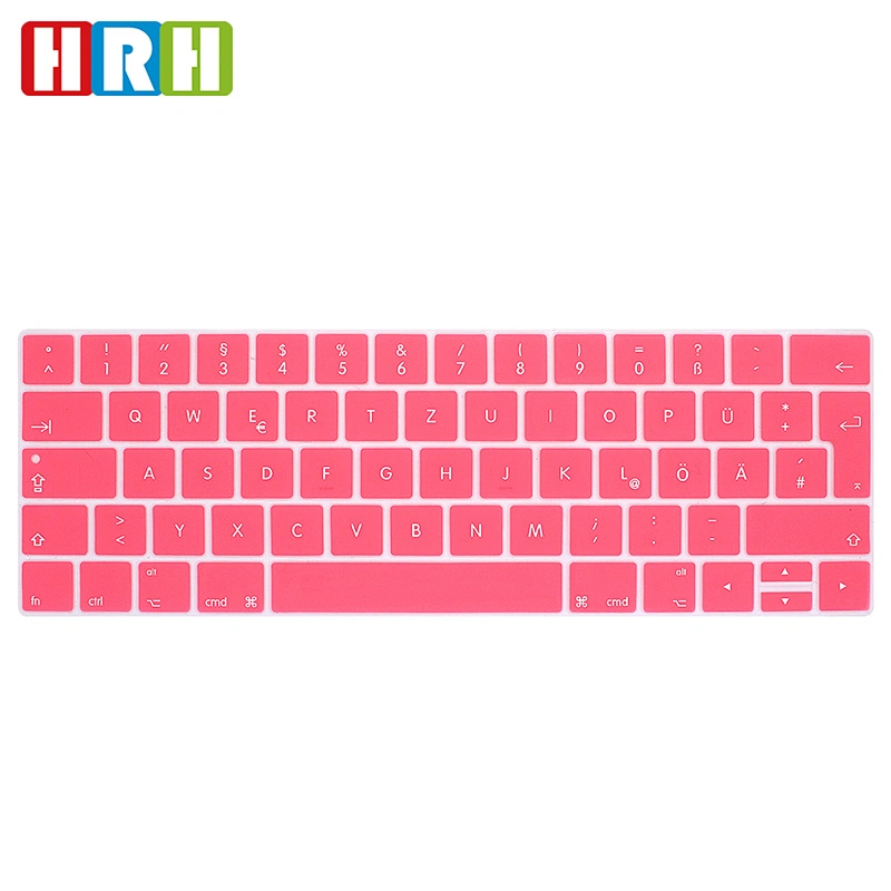 Ultra Slim Color Silicone keyboard german keyboard Protector for Macbook Pro Touch Bar European Version