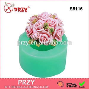 S5116 Rose group soap mold flower silicone candle mold resin mold