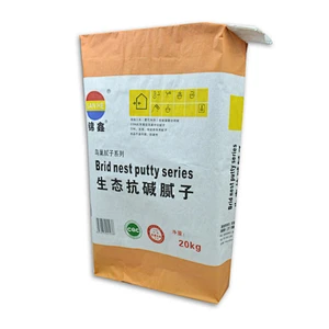 Proper price custom kraft paper bag for putty powder 20 kg