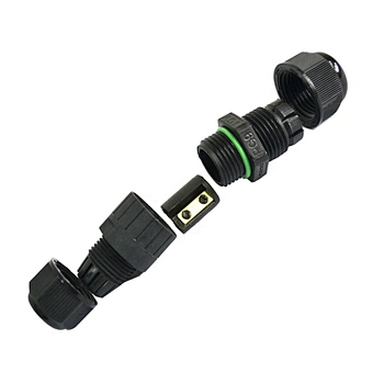 Nylon 2 pin Outdoor Cable Electrical IP68 Waterproof Connector