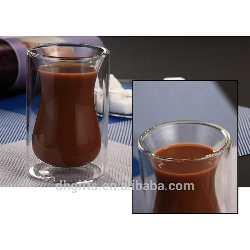 耐热玻璃水杯双壁酒杯