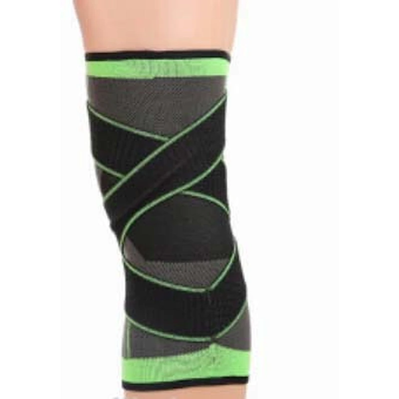 3D knitting knee brace with strip knee support with bandage
