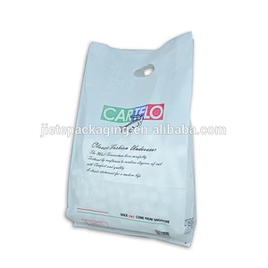 PE clothes bag with die cut handle
