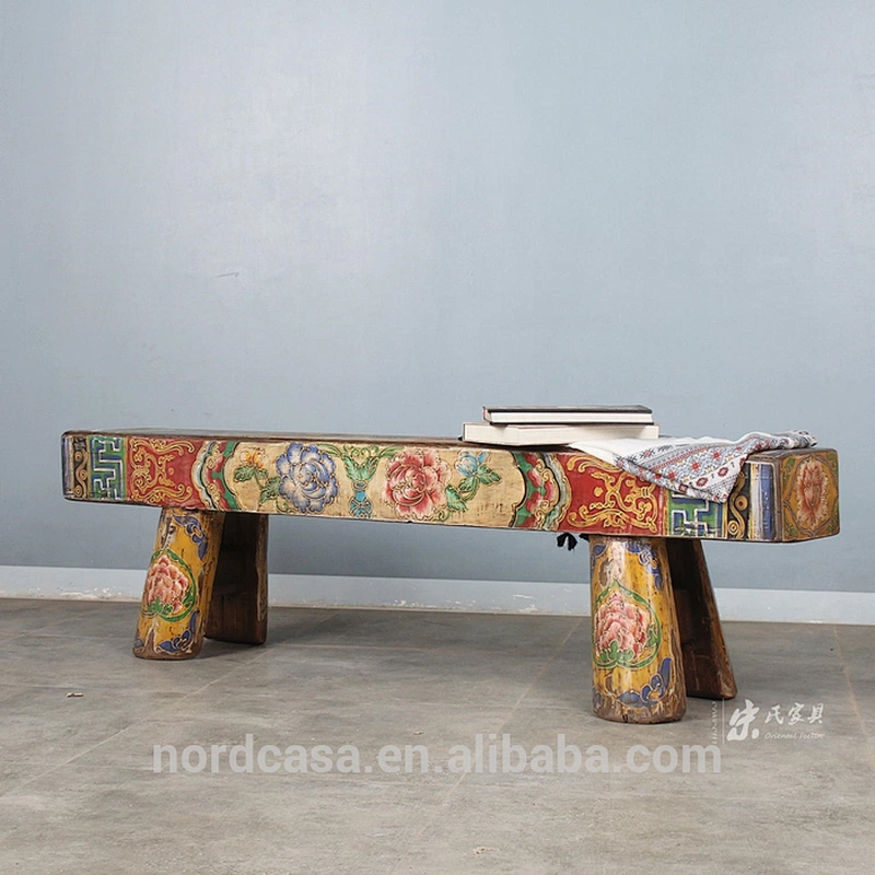 hand painting chinese antique style garden bench