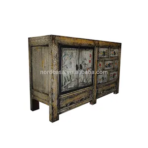 Hot sell hand painted chinese antique living room cabinet