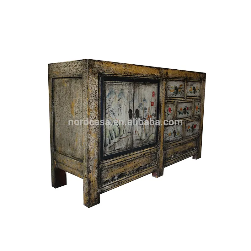 Hot sell hand painted chinese antique living room cabinet