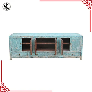 chinese antique reproduction distressed oriental buffet TV console furniture