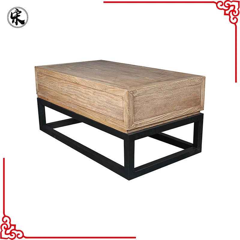 wholesale vintage industrial rustic reclaimed wood furniture, iron leg coffee table
