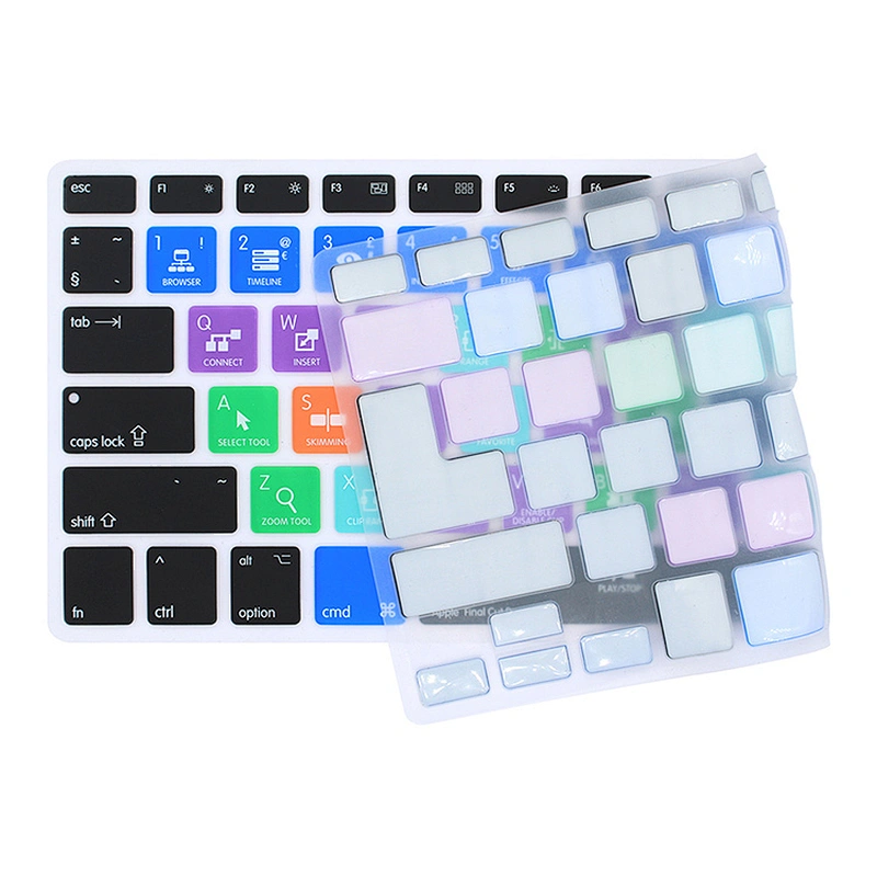 Waterproof final cut pro Shortcuts custom silicone keyboard cover Silicone Keyboard Cover For macbook pro 13