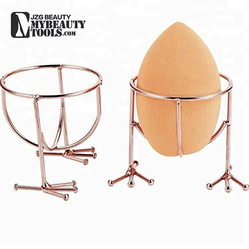 Cosmetic natural Wholesale private label makeup cleaning face sponge blender puff holder metal