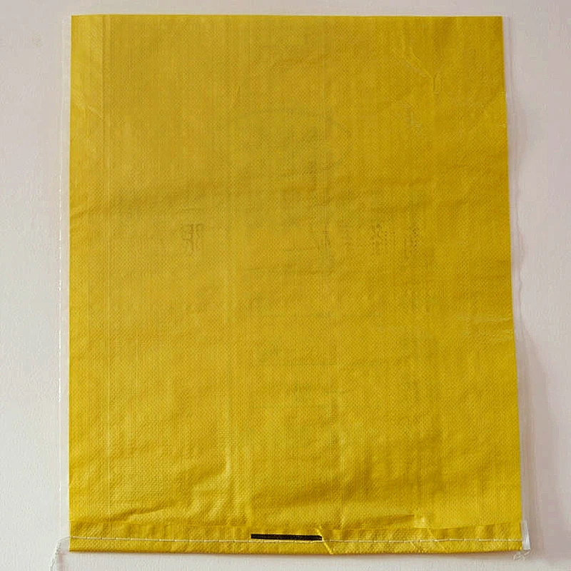 Yellow plastic pp woven iron nail packing bag for steel, iron pipe, hardware