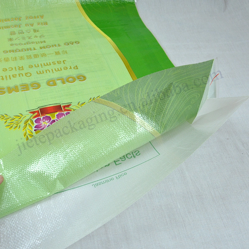 Raw material customized plastic bopp laminated 25kg thailand Jasmine rice bag factory sale