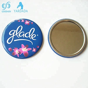 Decorated pocket mirrors/travel set cosmetic mirror/metal hand mirror