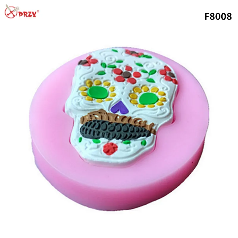 DIY New Style Silicone Baking Cake Mold Halloween Skull Head Mask Mould Handmade Soap Molds