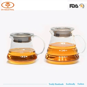 Eco-friendly hot and cold coffee kettle,tea glass pot with 350ml