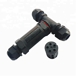 IP67 3pin T type cable splitter waterproof  m20 connector