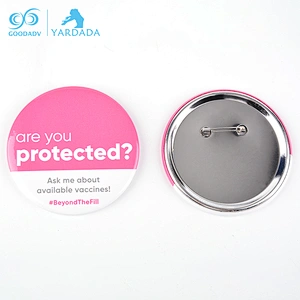 Full Color Printing Logo Printing Round Tinplate Metal Badge For Decoration