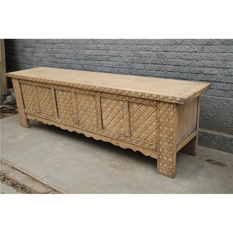2017 Chinese carving Xinjiang antique TV cabinet sideboard