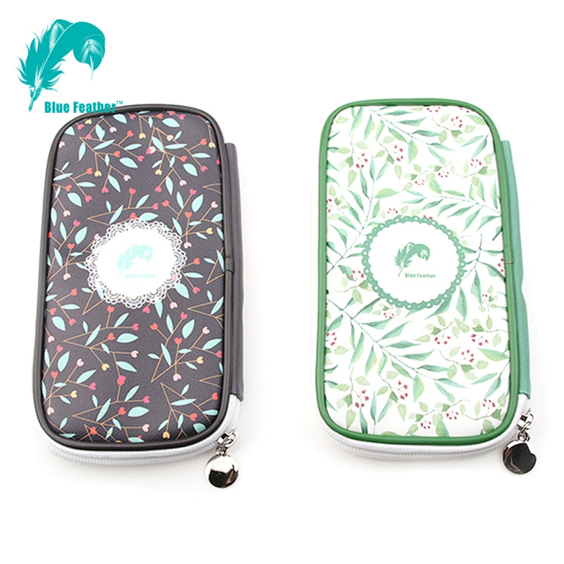 High Level Pu leather Pencil Case Zipper Pencil Bag For Office and School