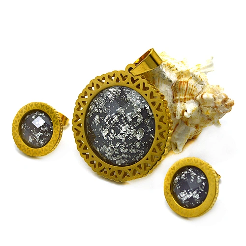 dubai gold jewelry pearl set