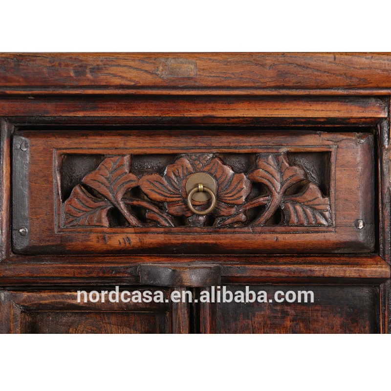 China oriental sideboard with distressed rustic finish traditional vintage furniture