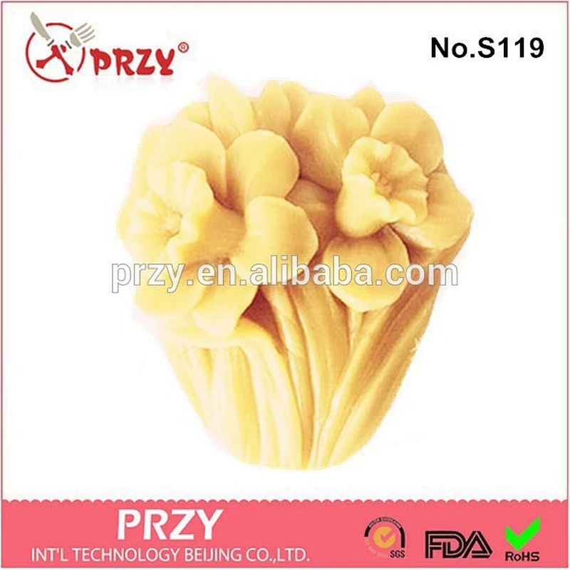 s119 przy 2D flower silicone soap mold , handmade silicone soap mold