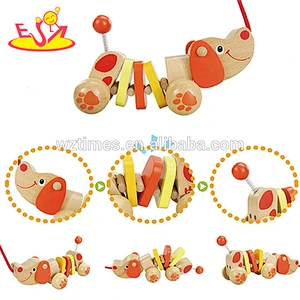 wholesale cheap kids wooden push line toy high quality children wooden push line toy W05B139