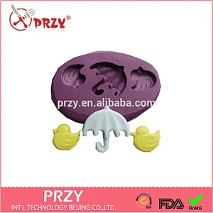 Baby Shower Mold/Polymer Clay Resin Fondant Umbrella and Ducks Mold