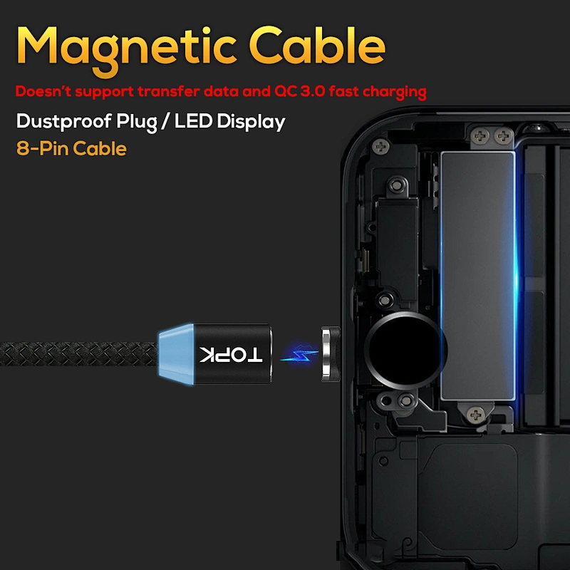 Hot sale factory supply usb cable fishing net round magnetic line for iphone