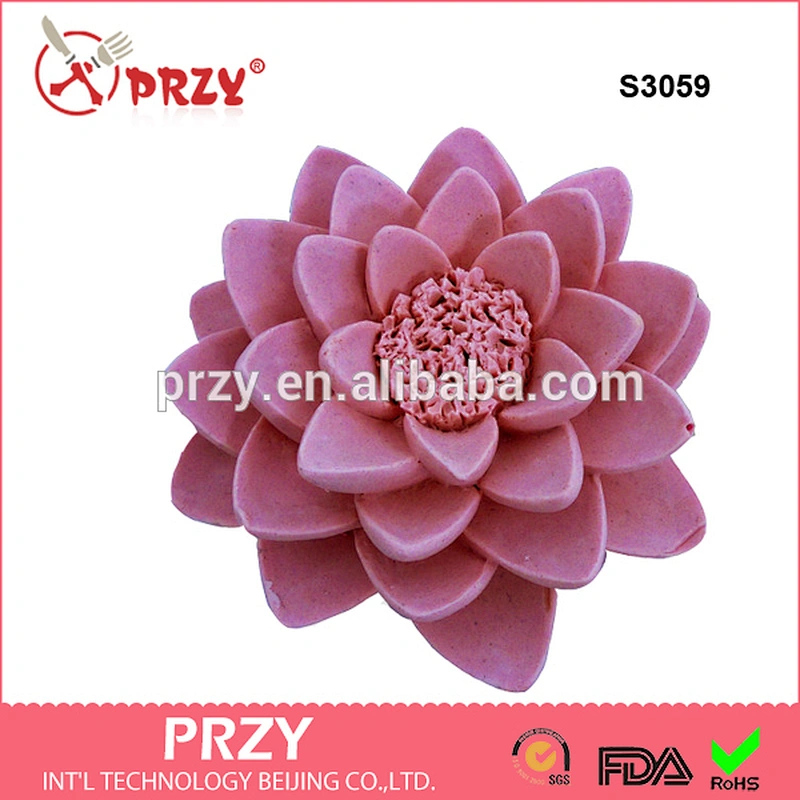 S3059 Amazon Hot Sale Eco-friendly Soap Mold Silicone Cake Molds/ Blooming Lotus shape silicone mold