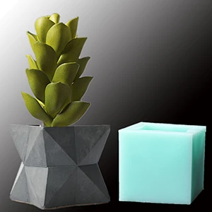 Mini Geometry flower pot silica gel Cement decorations home concrete vase pot silicone mold