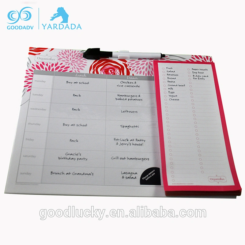 China supplier custom OEM logo magnetic fridge writing memo pad with magnet board