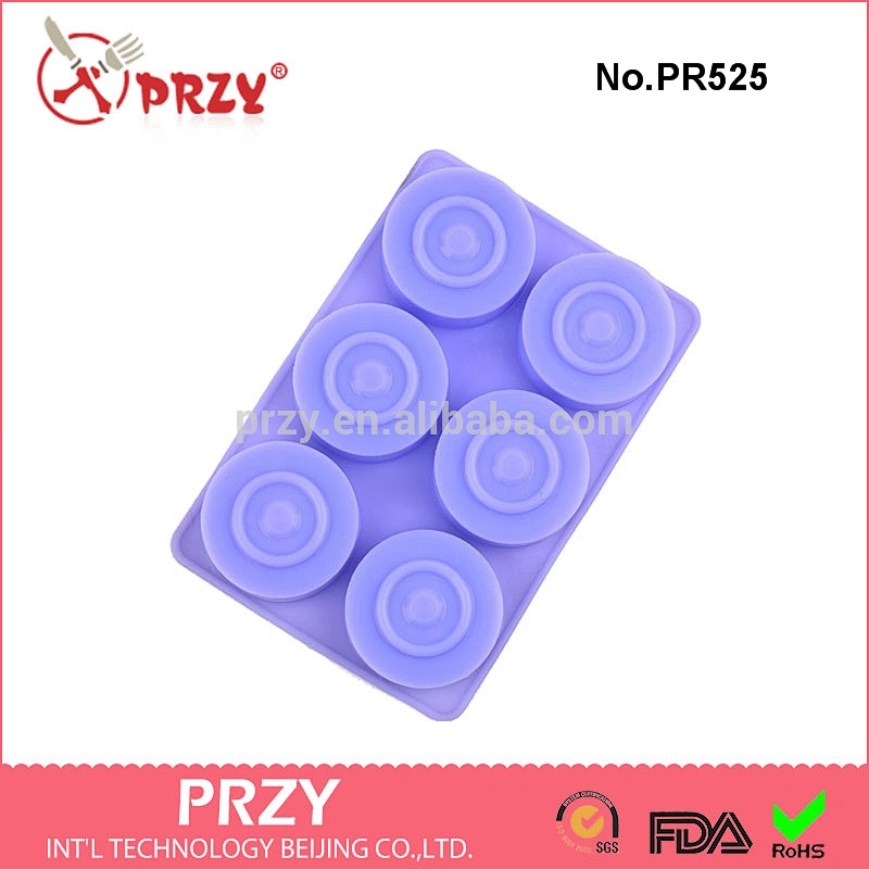 PR525 Round silicone soap mold 6 cavity soap tray silicone mold for soap making
