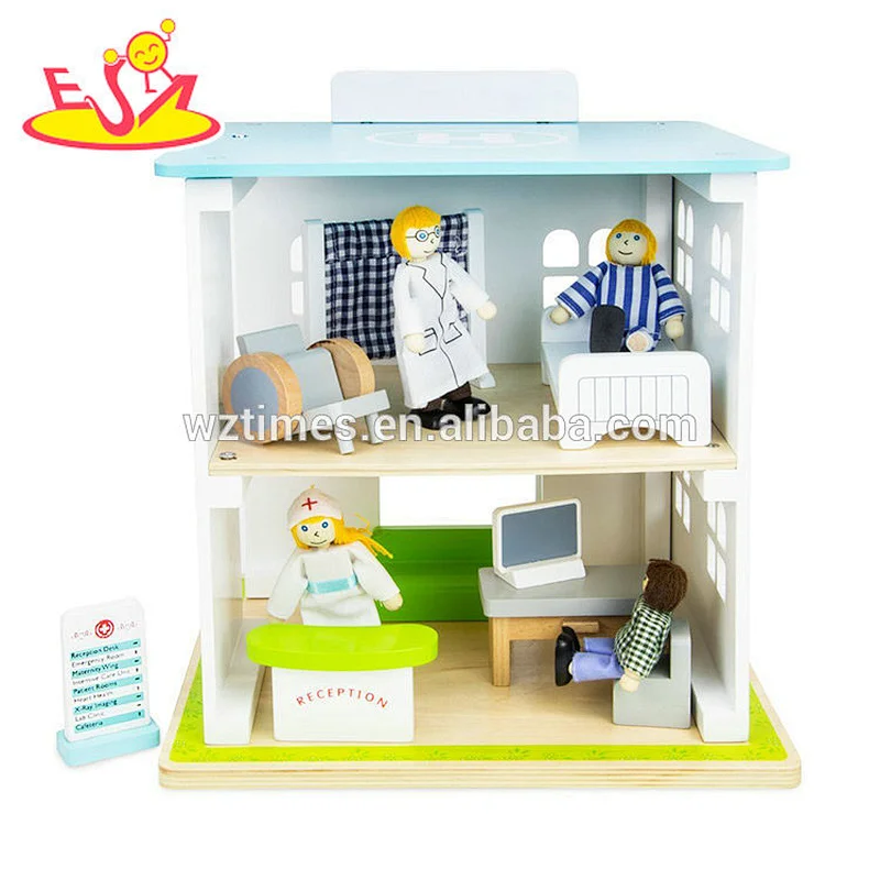 2018 Neues design holz modell spielzeug mini krankenhaus puppe spielzeug kinder hobbies W06A277 zu entwickeln