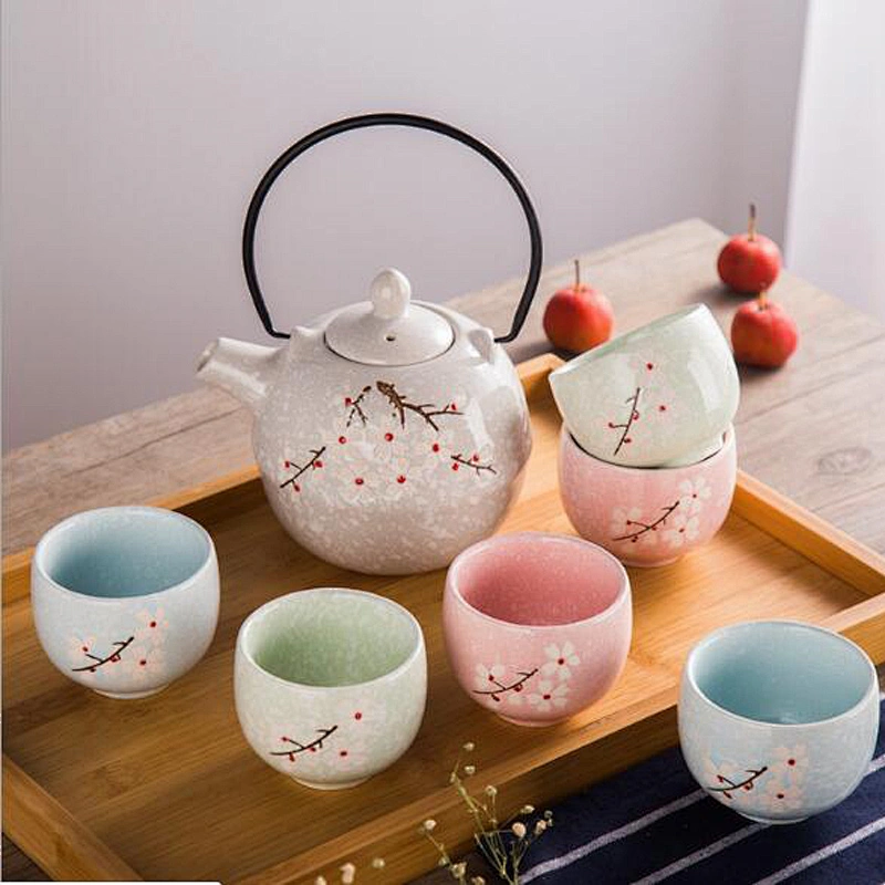 Customized Logo Door Gifts Popular Home Used Porcelain Tea Pot Cup Set  Handmade Ceramic Tea Set