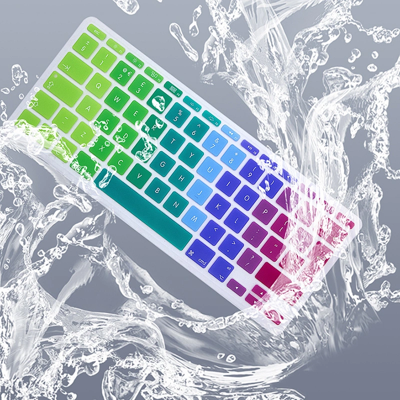 Hot on Amazon Silicone Rainbow English Keyboard Protective Film custom keyboard skin for macbook 11 cover Inch