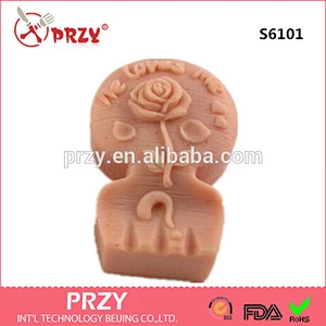 Rose with Spoon Shape Silicone Soap Mold/Decorative Molds
