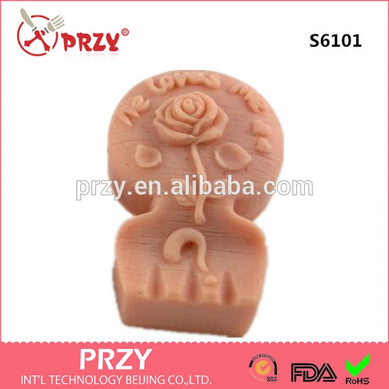 Rose with Spoon Shape Silicone Soap Mold/Decorative Molds