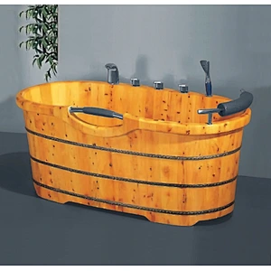 Hot selling one person small freestanding wooden barrel bathtub wooden bathtub
